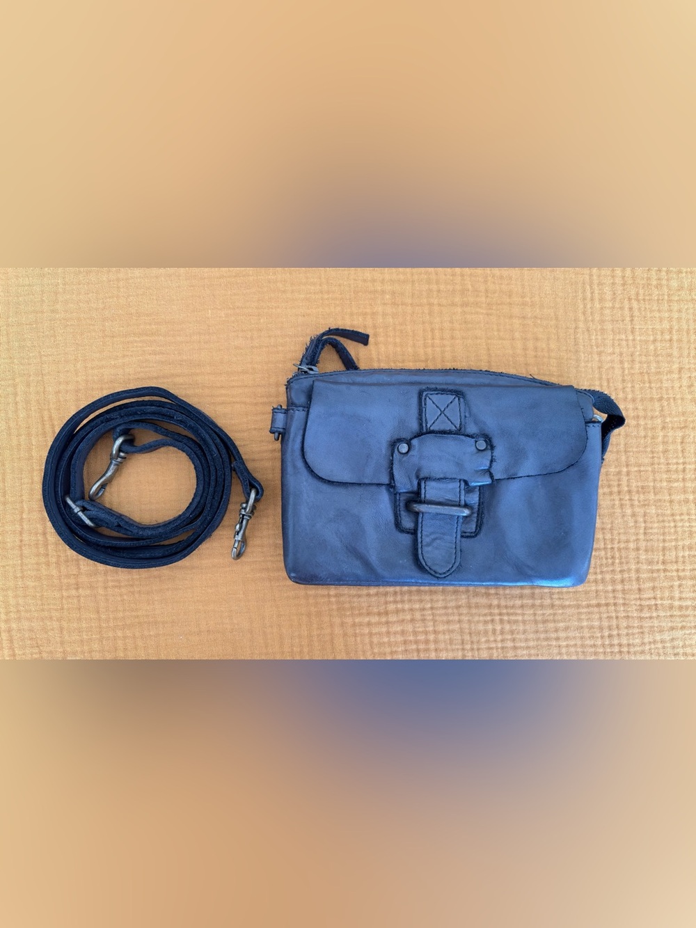 Harbour 2Nd Black Genuine Leather Crossbody Bag - Very Good Condition